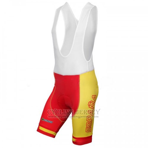 2016 Cycling Jersey Spain Yellow and Red Short Sleeve and Bib Short